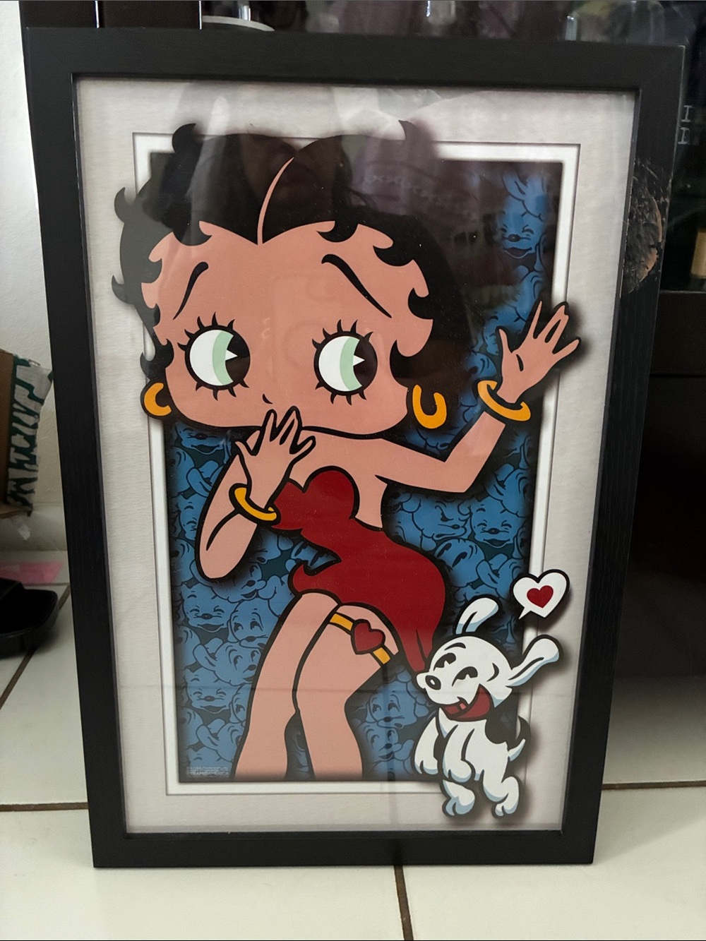 Betty Boop Framed Pop Art Print - Red Dress
